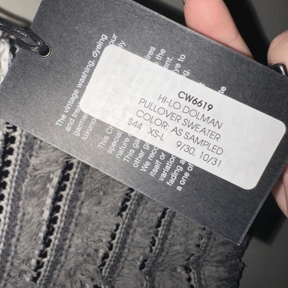 NWT Chaser hi low dolman grey knit woven short sleeve pullover sweater top - Picture 6 of 8